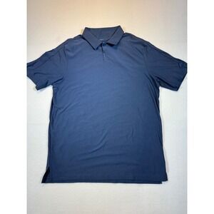 Adidas Mens Primegreen Polo Shirt Medium Navy Blue Short Sleeve Golf